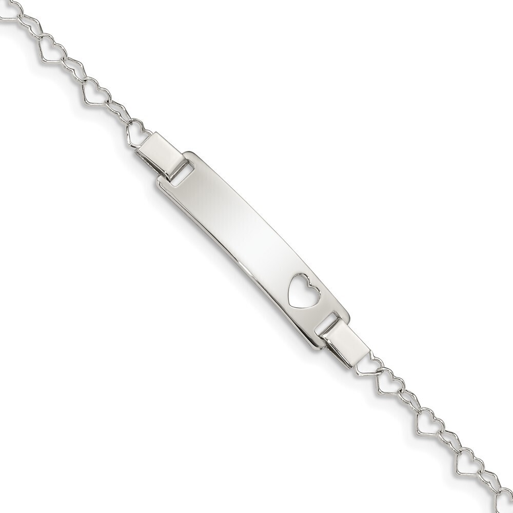 Kazi Luxury Sterling Silver Heart  ID Bracelet